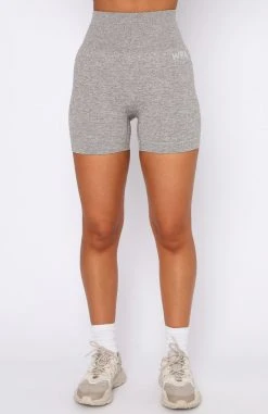 White Fox Boutique AU Long Distance Seamless Bike Shorts Taupe Marle Restocked