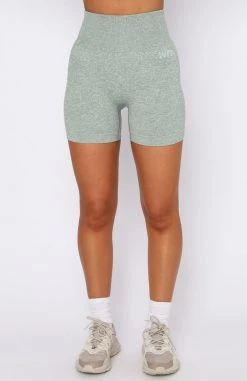 White Fox Boutique AU Long Distance Seamless Bike Shorts Olive Marle