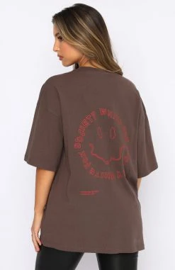 White Fox Boutique AU Smile Season Tee Chocolate Clothing