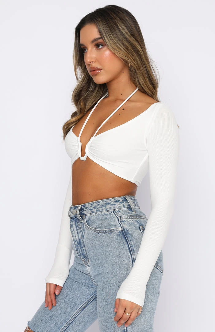 White Fox Boutique AU Clothing Freedom To Dream Long Sleeve Crop White 5 White Fox Boutique AU Clothing Freedom To Dream Long Sleeve Crop White