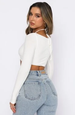 White Fox Boutique AU Clothing Freedom To Dream Long Sleeve Crop White 9 White Fox Boutique AU Clothing Freedom To Dream Long Sleeve Crop White