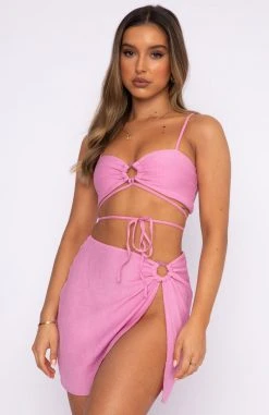 White Fox Boutique AU Flirty Nights Crop Pink