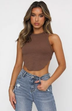 White Fox Boutique AU The Way It Goes Crop Chocolate