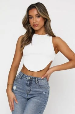 White Fox Boutique AU Clothing The Way It Goes Crop White
