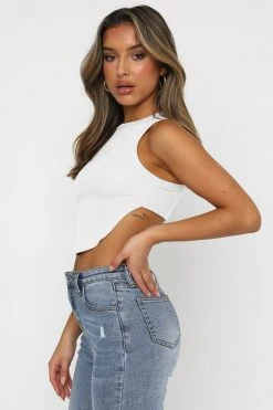 White Fox Boutique AU Clothing The Way It Goes Crop White