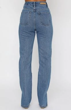 White Fox Boutique AU Be Cool Straight Leg Denim Jeans 90's Blue Sale 12 White Fox Boutique AU Be Cool Straight Leg Denim Jeans 90's Blue Sale