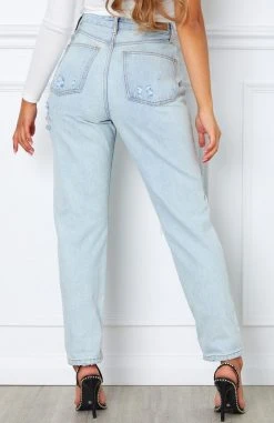 Whitefox Boutique Piece Of Me Boyfriend Jeans Light Blue Clothing