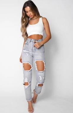 White Fox Boutique AU Clothing All For One Ribbed Crop White