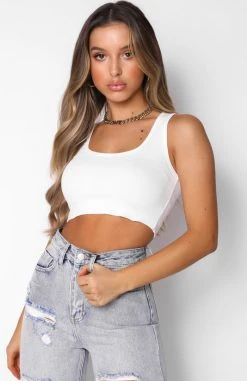 White Fox Boutique AU Clothing All For One Ribbed Crop White