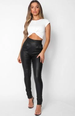 Whitefox Boutique Clothing Fire It Up Wet Look PU Pants Black 12 Whitefox Boutique Clothing Fire It Up Wet Look PU Pants Black