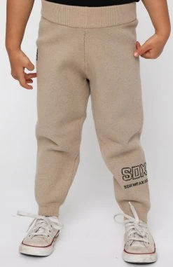 White Fox Boutique AU Not A Regular Kid Knit Pants Sand