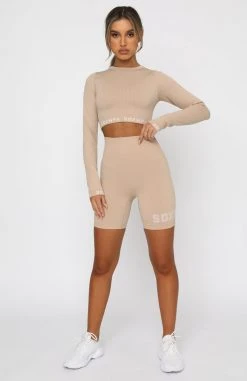 White Fox Boutique AU Collaborations Coffee Date Seamless Bike Shorts Sand 11 White Fox Boutique AU Collaborations Coffee Date Seamless Bike Shorts Sand