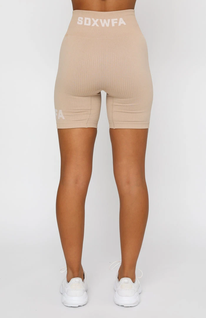 White Fox Boutique AU Collaborations Coffee Date Seamless Bike Shorts Sand 6 White Fox Boutique AU Collaborations Coffee Date Seamless Bike Shorts Sand