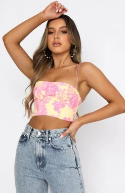 White Fox Boutique AU Follow You Anywhere Crop Summer Blossom