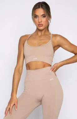 White Fox Boutique AU Cool Off Seamless Sports Bra Latte 10 White Fox Boutique AU Cool Off Seamless Sports Bra Latte