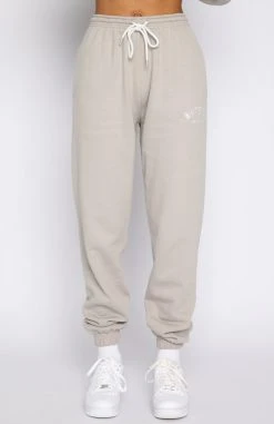 White Fox Boutique AU About That Time Sweatpants Taupe Clothing