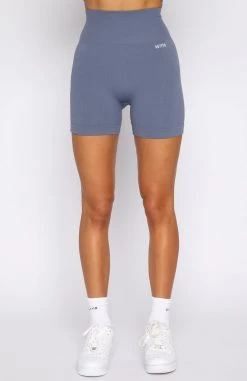 White Fox Boutique AU Restocked Seamless High Waisted Shorts Steel