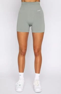 White Fox Boutique AU Seamless High Waisted Shorts Mineral