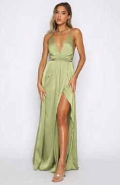 White Fox Boutique AU Clothing Akela Maxi Dress Matcha