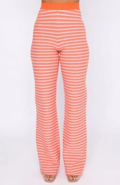 White Fox Boutique AU Warm It Up Pants Orange Stripe Bottoms