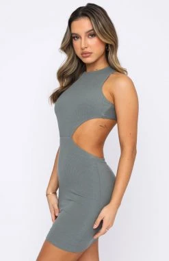 White Fox Boutique AU I've Moved On Mini Dress Khaki