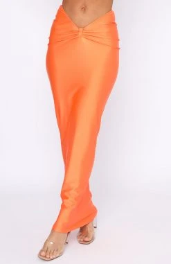 White Fox Boutique AU Surreal Summer Maxi Skirt Orange