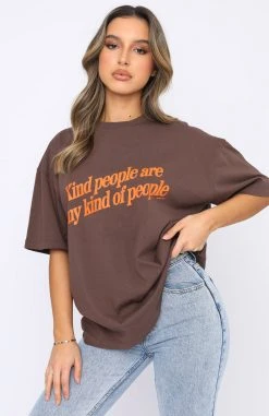White Fox Boutique AU My Kind Of People Tee Chocolate