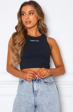 Whitefox Boutique Clothing Look Both Ways Crop Black