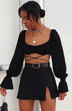 White Fox Boutique AU Clothing Sheer Perfection Long Sleeve Crop Black 15 White Fox Boutique AU Clothing Sheer Perfection Long Sleeve Crop Black