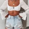 White Fox Boutique AU Clothing Sheer Perfection Long Sleeve Crop White 1 White Fox Boutique AU Clothing Sheer Perfection Long Sleeve Crop White