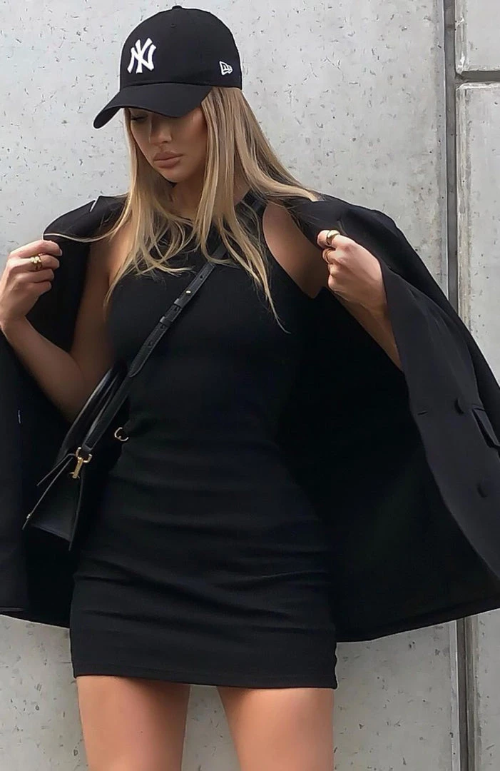 White Fox Boutique AU Star Power Ribbed Mini Dress Black Clothing 10 White Fox Boutique AU Star Power Ribbed Mini Dress Black Clothing