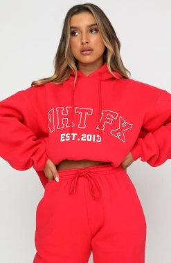 White Fox Boutique AU Clothing Play The Game Oversized Hoodie Red