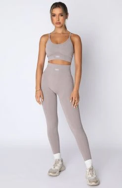 White Fox Boutique AU Activewear Tempo Seamless Leggings Stone Acid