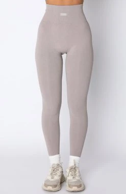 White Fox Boutique AU Activewear Tempo Seamless Leggings Stone Acid