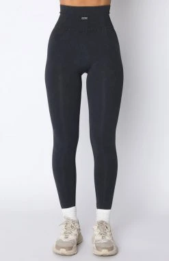 White Fox Boutique AU Activewear Tempo Seamless Leggings Black Acid