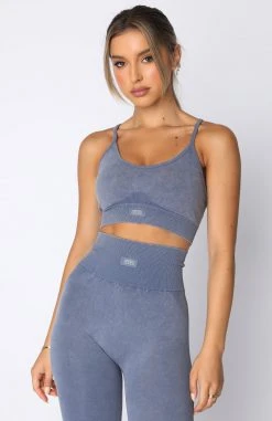 White Fox Boutique AU Stay On Top Seamless Sports Bra Steel Acid