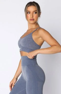 White Fox Boutique AU Stay On Top Seamless Sports Bra Steel Acid