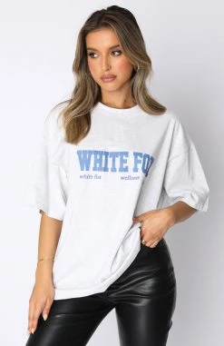 White Fox Boutique AU Classic Vibe Oversized Tee Grey Marle