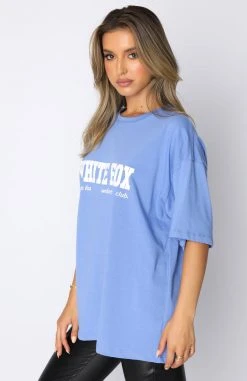 White Fox Boutique AU Classic Vibe Oversized Tee Blue