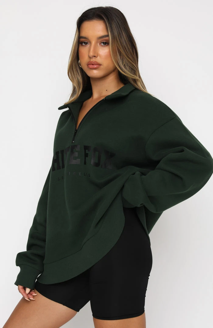 White Fox Boutique AU High Standard Zip Front Sweater Forest Green Clothing 5 White Fox Boutique AU High Standard Zip Front Sweater Forest Green Clothing