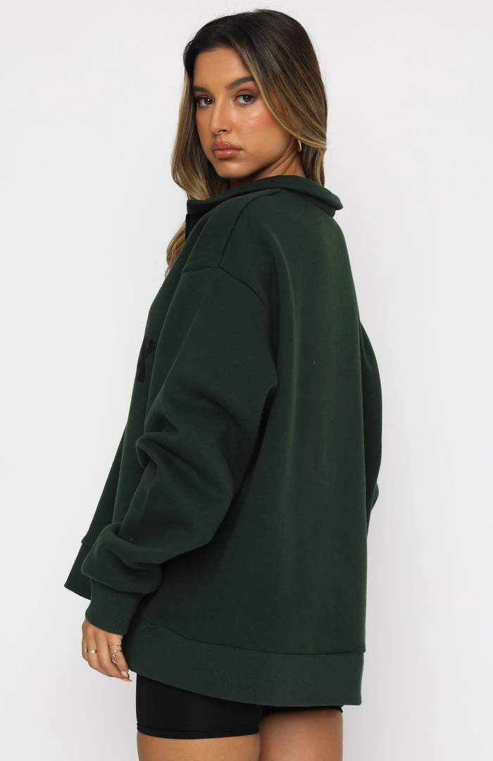 White Fox Boutique AU High Standard Zip Front Sweater Forest Green Clothing 6 White Fox Boutique AU High Standard Zip Front Sweater Forest Green Clothing