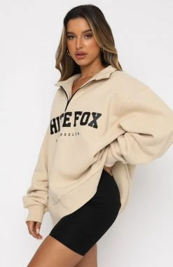 White Fox Boutique AU Clothing High Standard Zip Front Sweater Sand 9 White Fox Boutique AU Clothing High Standard Zip Front Sweater Sand