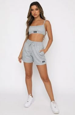 White Fox Boutique AU Bottoms Talk About It Quilted Lounge Shorts Grey Marle 12 White Fox Boutique AU Bottoms Talk About It Quilted Lounge Shorts Grey Marle