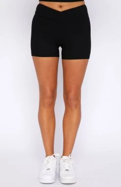 White Fox Boutique AU Weekend Chill Bike Shorts Black Clothing