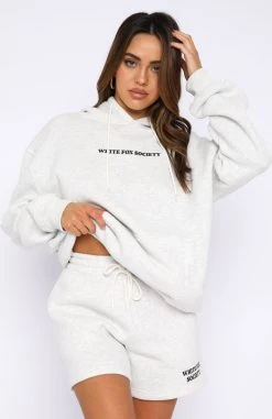 White Fox Boutique AU Go Bold Hoodie Grey Marle Clothing