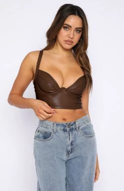 White Fox Boutique AU Clothing Hot Date Bustier Chocolate