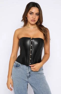 White Fox Boutique AU Dark Side PU Bustier Black