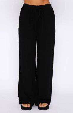 White Fox Boutique AU Live It Up Linen Pants Black