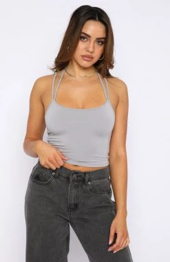 White Fox Boutique AU Clear The Air Crop Grey