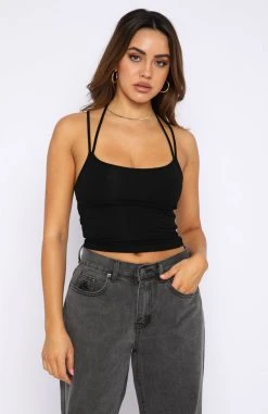 White Fox Boutique AU Clear The Air Crop Black Clothing